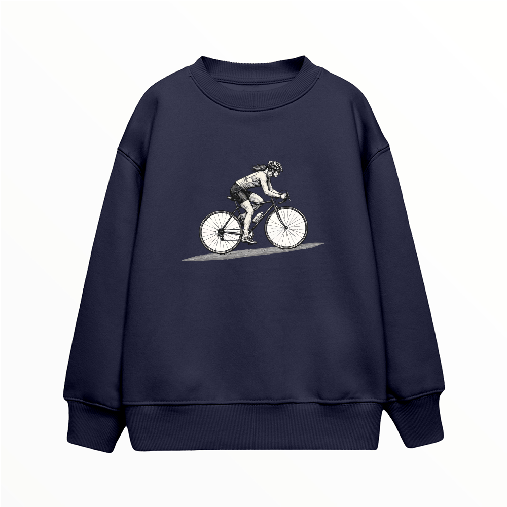 Bisikletli Kadın - Çocuk Sweatshirt