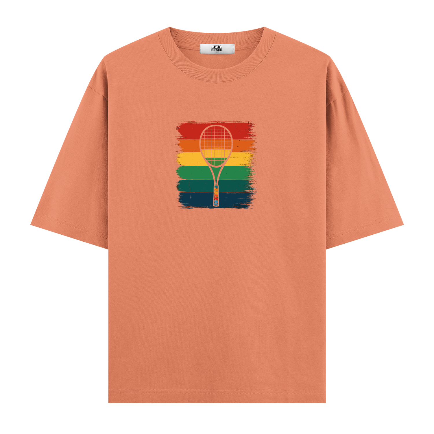 Raket ve Renkli Çizgiler - Oversize T-shirt