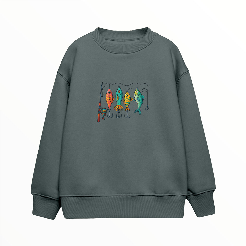 Renkli Olta Takım Düzeni - Çocuk Sweatshirt