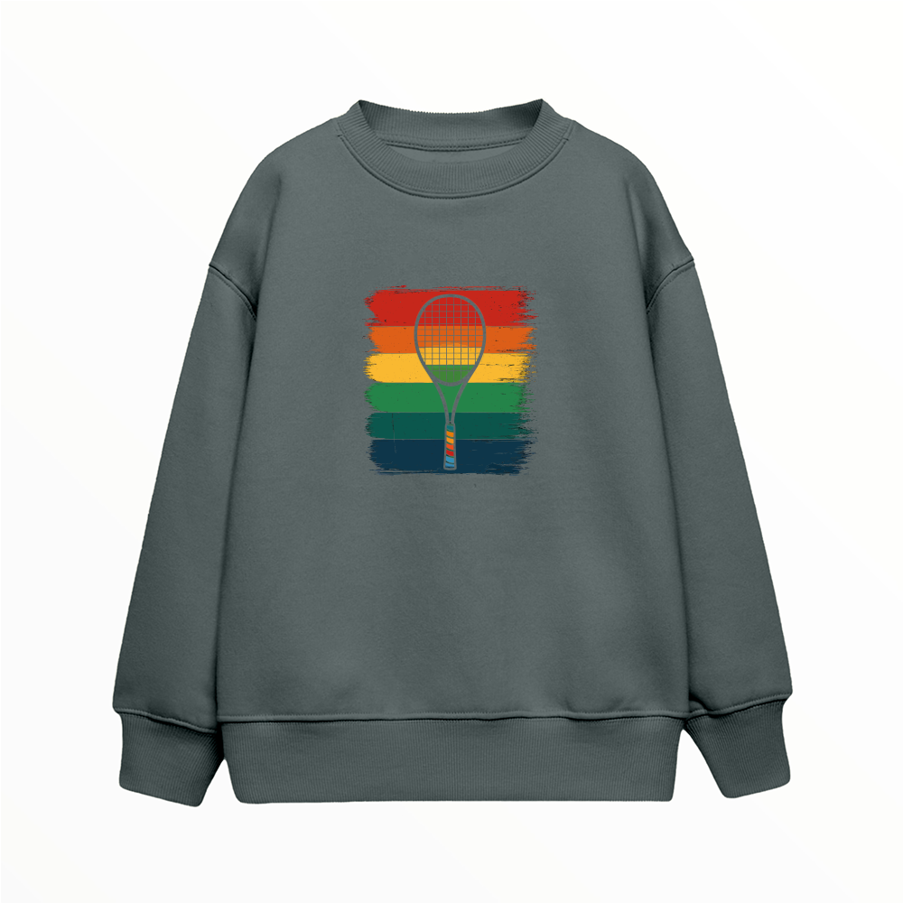 Raket ve Renkli Çizgiler - Çocuk Sweatshirt
