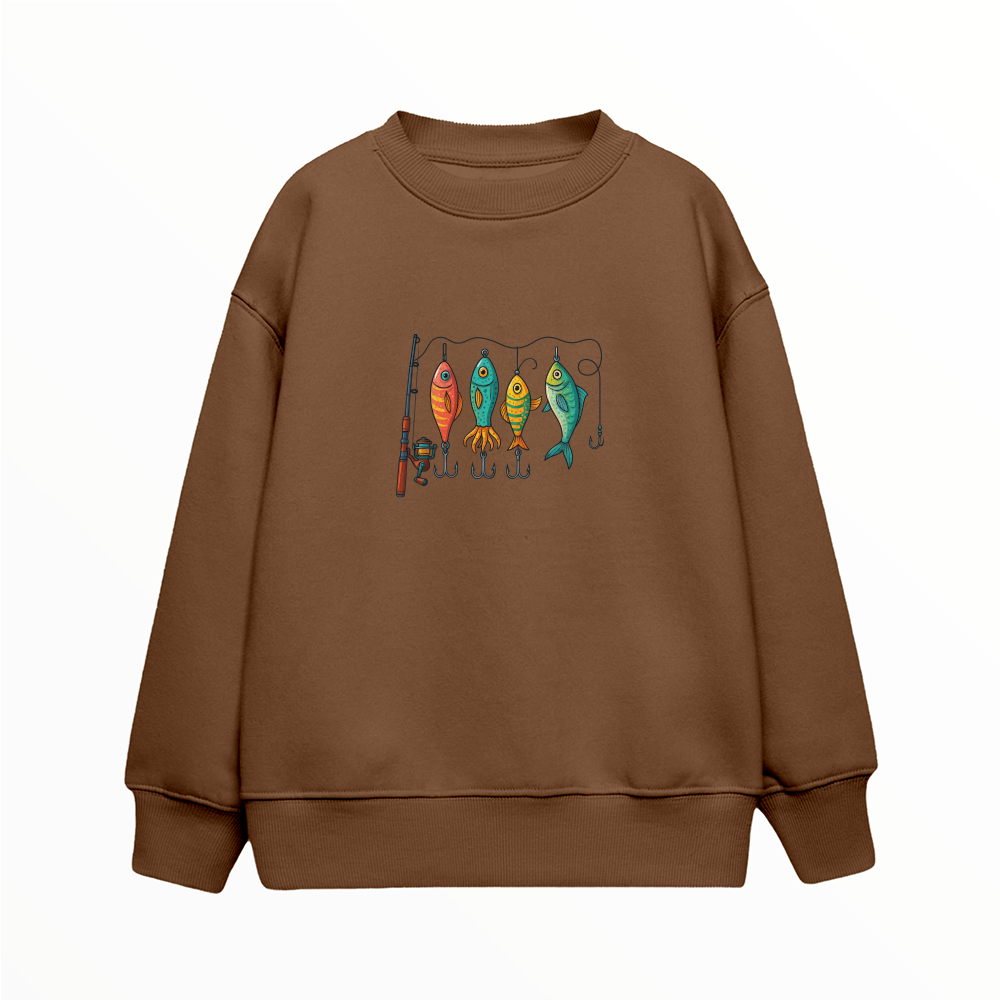 Renkli Olta Takım Düzeni - Çocuk Sweatshirt