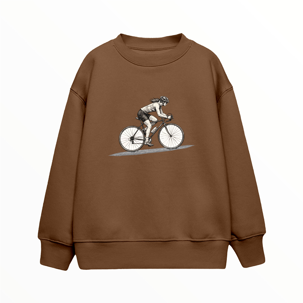 Bisikletli Kadın - Çocuk Sweatshirt