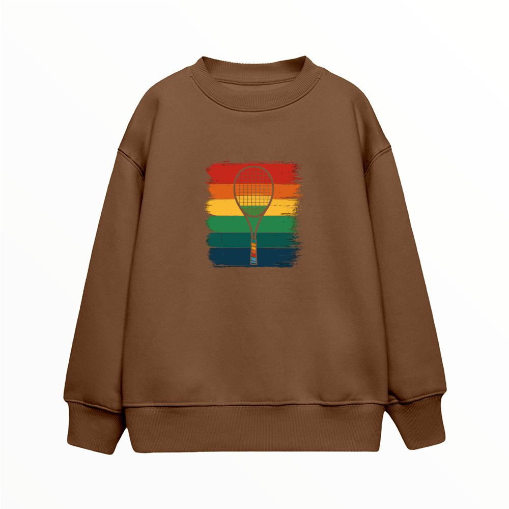 Raket ve Renkli Çizgiler - Çocuk Sweatshirt