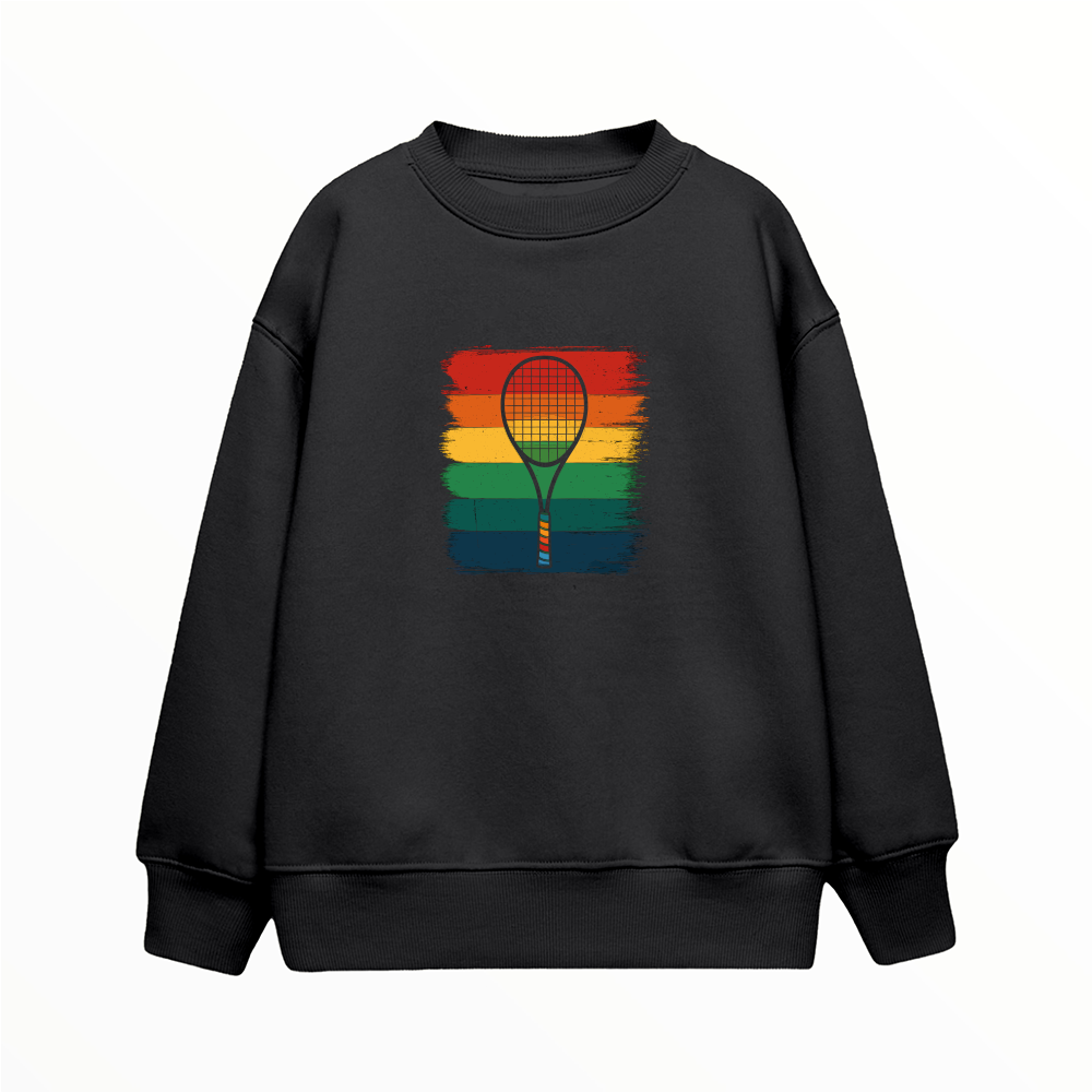 Raket ve Renkli Çizgiler - Çocuk Sweatshirt