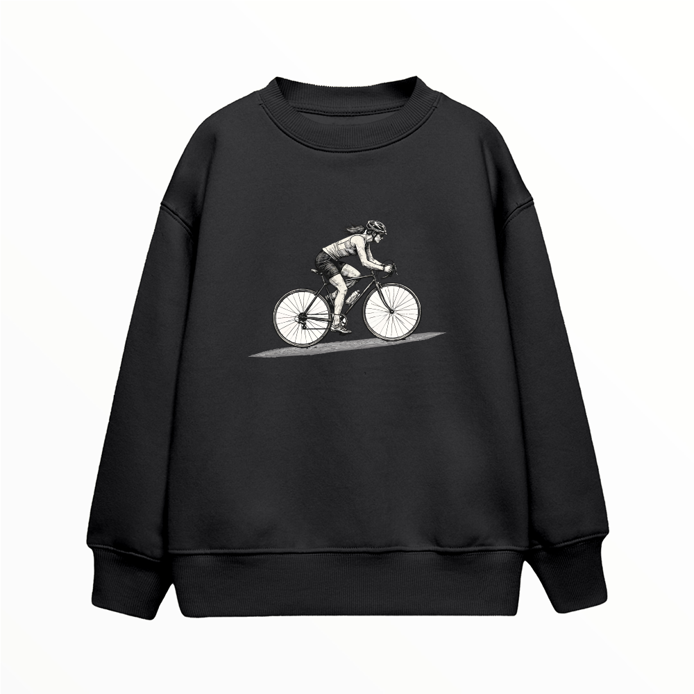Bisikletli Kadın - Çocuk Sweatshirt