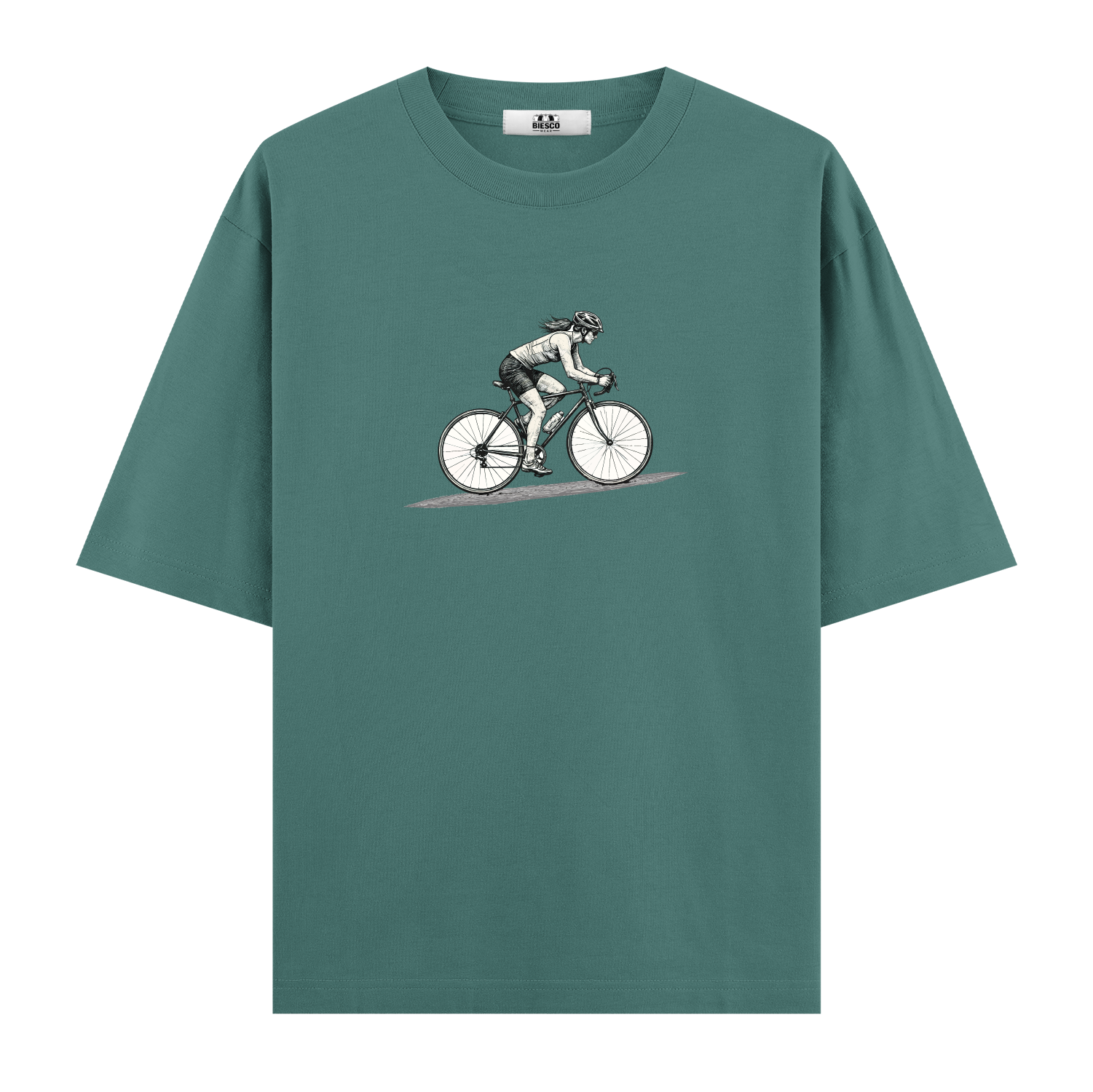 Bisikletli Kadın - Oversize T-shirt